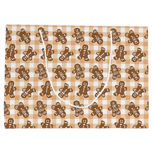 Grand Sac Cadeau Motif carreau homme en pain d'épices (Dos)
