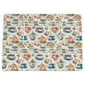 Grand Sac Cadeau Motif carrelé à thé mignon (Devant)