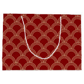 Grand Sac Cadeau Motif chinois traditionnel rouge et or (Dos)