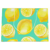 Grand Sac Cadeau Motif citrons aquarelle (Devant)