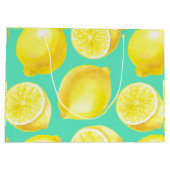 Grand Sac Cadeau Motif citrons aquarelle (Dos)