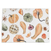 Grand Sac Cadeau Motif Citrouille couleur aquarelle | Vibes d'autom (Devant)