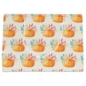 Grand Sac Cadeau Motif Citrouille d'aquarelle orange (Devant)