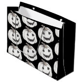 Grand Sac Cadeau Motif Citrouille éffrayant | Bonne Halloween (Devant Angle)