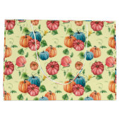 Grand Sac Cadeau Motif citrouille orange et bleu (Dos)
