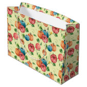 Grand Sac Cadeau Motif citrouille orange et bleu (Dos Angle)