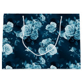 Grand Sac Cadeau Motif classique de rose de bleu (Devant)