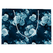 Grand Sac Cadeau Motif classique de rose de bleu (Dos)
