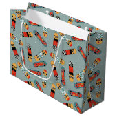 Grand Sac Cadeau Motif Cool bleu Retro Skateboard (Devant Angle)