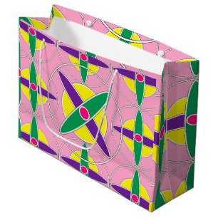 Grand Sac Cadeau Motif croisé géométrique jouable