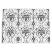 Grand Sac Cadeau Motif Damask blanc et gris (Devant)