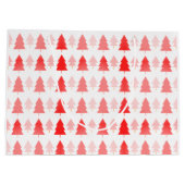 Grand Sac Cadeau Motif d'arbre de Noël rose (Dos)