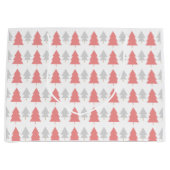 Grand Sac Cadeau Motif d'arbre de Noël rose moderne (Devant)