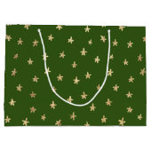Grand Sac Cadeau Motif Dark Moody Green Gold Star (Dos)