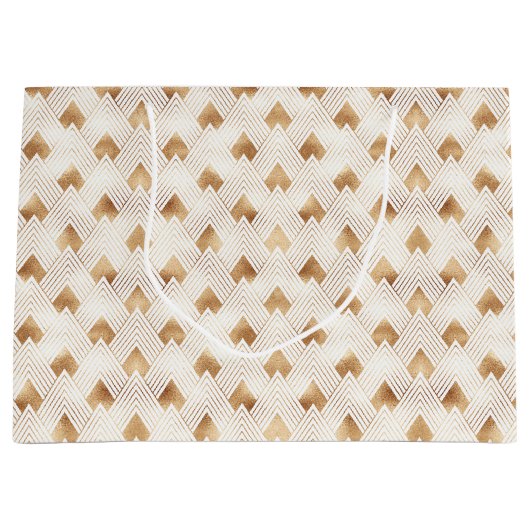 Grand Sac Cadeau Motif d'art déco d'or (Devant)