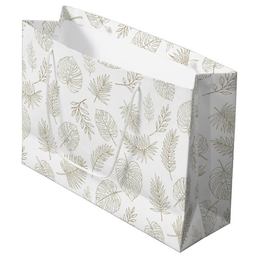 Grand Sac Cadeau Motif d'art en ligne botanique minimal (6) (Devant Angle)