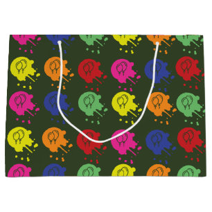 Grand Sac Cadeau Motif de ballon de la partie de Paintball Vert de