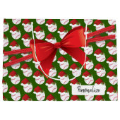 Grand Sac Cadeau Motif de base-ball de Noël - grand (Dos)