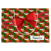 Grand Sac Cadeau Motif de basket de Noël - Grand (Devant)
