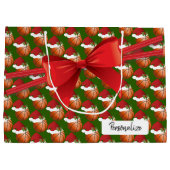 Grand Sac Cadeau Motif de basket de Noël - Grand (Dos)