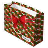 Grand Sac Cadeau Motif de basket de Noël - Grand (Dos Angle)