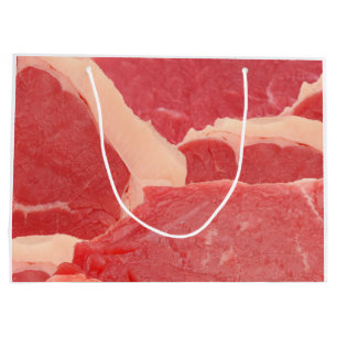 Grand Sac Cadeau Motif de boeuf cru