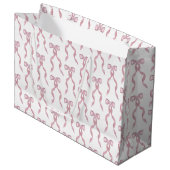 Grand Sac Cadeau Motif de Bow rose Aquarelle (Devant Angle)