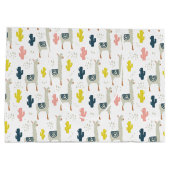 Grand Sac Cadeau Motif de cactus et de lamas (Dos)
