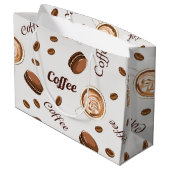 Grand Sac Cadeau Motif de café (Dos Angle)
