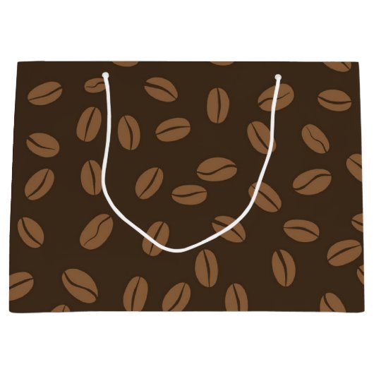 Grand Sac Cadeau Motif de café (Devant)