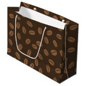 Grand Sac Cadeau Motif de café (Devant Angle)