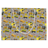 Grand Sac Cadeau Motif de camions de construction (Dos)