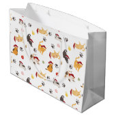 Grand Sac Cadeau Motif de chat de vacances mignon (Dos Angle)