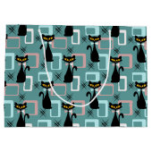 Grand Sac Cadeau Motif de chat noir du milieu du siècle (Dos)