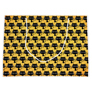 Grand Sac Cadeau Motif de chatons noirs