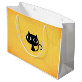 Grand Sac Cadeau Motif de chatons noirs (Dos Angle)