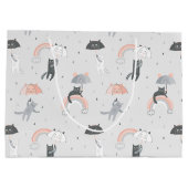 Grand Sac Cadeau Motif de chats à plume (Dos)