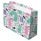 Grand Sac Cadeau Motif de chats mignons (Dos Angle)