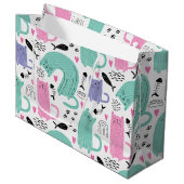 Grand Sac Cadeau Motif de chats mignons (Devant Angle)