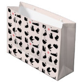 Grand Sac Cadeau Motif de chats noirs (Devant Angle)