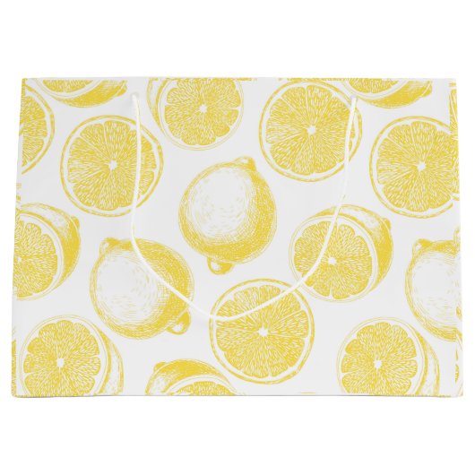 Grand Sac Cadeau Motif de citron à main (Devant)