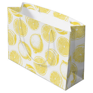 Grand Sac Cadeau Motif de citron à main