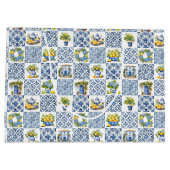 Grand Sac Cadeau Motif de citron d'été méditerranéen (Dos)