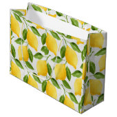 Grand Sac Cadeau Motif de citrons d'aquarelle (Devant Angle)