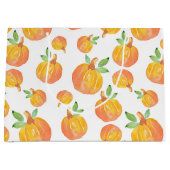 Grand Sac Cadeau Motif de Citrouille d'aquarelle 3 (Devant)