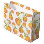 Grand Sac Cadeau Motif de Citrouille d'aquarelle 3 (Devant Angle)