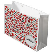 Grand Sac Cadeau Motif de coeur (Devant Angle)