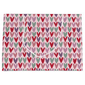 Grand Sac Cadeau Motif de coeur 1 (Devant)