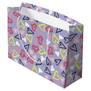 Grand Sac Cadeau Motif de coeur 31
