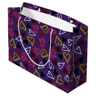 Grand Sac Cadeau Motif de coeur 32